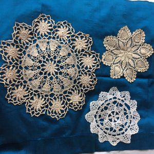 Cotton Crochet Doilies (set of three)